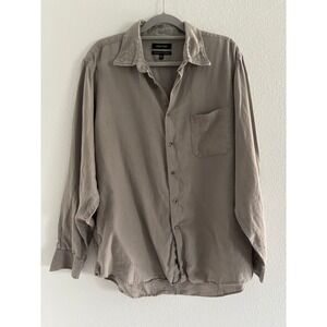 Murano Linen Button Down‎ Mens XL Taupe Resortwear Preppy Lightweight Classic